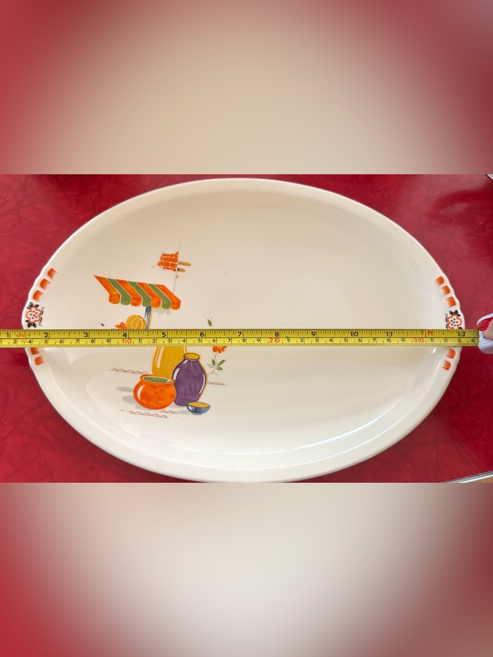 Vintage Paden City Pottery Mexicana Oval Serving Platter 1940s - Picture 3 of 4